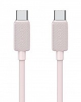 USAMS καλώδιο USB-C σε USB-C US-SJ691, 60W, 480Mbps, 1m, ροζ SJ691USB04