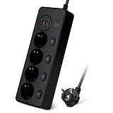 TU-XIN  Surge Arrest Black (TX-6EU-USB-B) (TUXTX-6EU-USB-B)