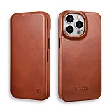 iCarer KJI 14220704 iPhone 14 Pro Max Curved Edge Leather Folio with Magsafe Brown