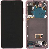 Samsung Galaxy S21 5G Lcd+Touch Screen+Frame Pink ORIGINAL