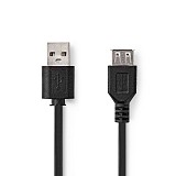 Nedis USB 2.0 Cable USB-A male - USB-A female  3m (CCGB60010BK30) (NEDCCGB60010BK30)