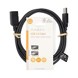 Nedis  USB-A Male to USB-A Female 1.00m Black (CCGL60010BK10) (NEDCCGL60010BK10)