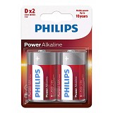 Philips Power Αλκαλικές Μπαταρίες D 1.5V 2τμχ (LR20P2B/10) (PHILR20P2B-10)