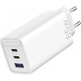 VENTION 3-Port USB (C+C+A) GaN Charger (65W/30W/30W) EU-Plug White (FEDW0-EU) (VENFEDW0-EU)