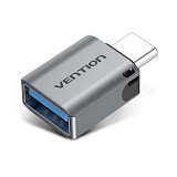 VENTION Type-C Male to USB 3.0 Female OTG Adapter Gray Aluminum Alloy Type (CDQH0) (VENCDQH0)