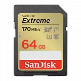 Sandisk Extreme SDXC UHS-I 64GB (SDSDXV2-064G-GNCIN) (SANSDSDXV2-064G-GNCIN)