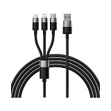 Baseus 3in1 Braided USB to Lightning / Type-C / micro USB Cable 3.5A  1.2m (CAXS000001) (BASCAXS000001)