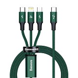 Baseus Rapid Series Braided USB to micro USB / Type-C / Lightning Cable 3A  1.5m  (CAMLT-SC06) (BASCAMLT-SC06)