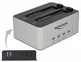 DELOCK docking station 63991, clone function, 2x 2.5/3.5" SSD/HDD, 5Gbps 63991