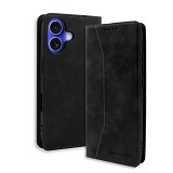 Bodycell Book Case Pu Leather iPhone 16  Black