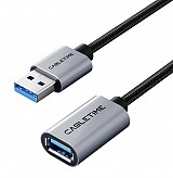 CABLETIME καλώδιο προέκτασης USB CT-AMAF1, 5Gbps, 2m, μαύρο CT-AMAF1-AG2