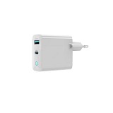 DEVIA wall charger Extreme PD 65W 1x USB-C 1x USB white laptop charger