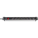 Brennenstuhl Alu-Line    Rack 19" 1U 8      2m/ H05VV-F/ 3G1,5 Black/Silver (1390007018) (BNN1390007018)