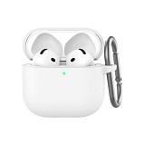 Θήκη Σιλικόνης AhaStyle WG163 Apple AirPods 4 Premium με Γάντζο Λευκό