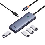 Baseus Hub 5in1 UltraJoy 5-Port (4xUSB 3.0,  PD) grey (B00052801811-01) (BASB00052801811-01)