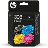 HP  Inkjet No.308 2-Pack Black/Tri-Color (6L6S6UE) (HP6L6S6UE)