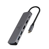 Gembird Multi Adapter USB Type-C 3in1 Silver Hub USB HDMI Pd (100w) (A-CM-COMBO3-03) (GEMA-CM-COMBO3-03)