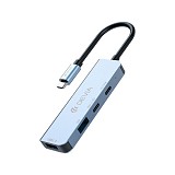 Hub USB C Devia EC700 4 σε 1 PD 100W Leopard Γκρι