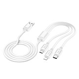 HOCO DATA CABLE X76 3 IN 1 TYPE C | LIGHTNING | MICRO USB 1m 2 white