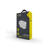 Ksix TRAVEL CHARGER 45W PD + USB GAN white