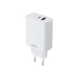 MAXLIFE TRAVEL FAST CHARGER PD QC 30W 2 X PORTS white