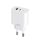 MAXLIFE TRAVEL CHARGER MXTC-06-25 PD + 1 PORT 25W white