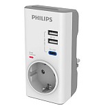 PHILIPS ΜΟΝΟΠΡΙΖΟ ΑΣΦΑΛΕΙΑΣ ΑΠΟ ΥΠΕΡΤΑΣΗ ΜΕ 2 USB & TYPE C 3680W 380J