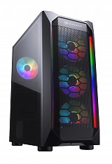 CC-COUGAR Case MX410 Mesh-G RGB Tempered Glass Middle ATX Black (4x120mm RGB fans preinstalled)