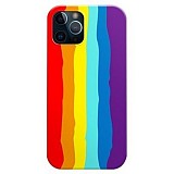 Back Cover iPhone 12 / 12 Pro Rainbow Stripes Red