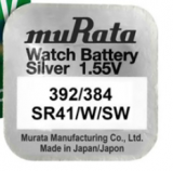 MURATA  Silver Oxide   SR41, 1.55V, No 392/384, 1 