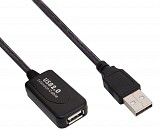 POWERTECH καλώδιο προέκτασης USB CAB-U039 με ενισχυτή, 480Mbps 5m, μαύρο CAB-U039