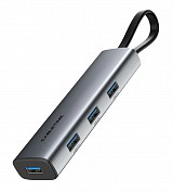 CABLETIME USB hub CT-HUBP4, 4x θυρών, 5Gbps, USB-C σύνδεση, γκρι CT-HUBP4-AG