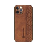 Bodycell Pattern Leather Backcover iPhone 12 Pro Max Brown