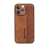 Bodycell Pattern Leather Backcover iPhone 13 Pro Max Brown