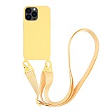 VIVANCO NECKLACE COVER IPHONE 13 PRO yellow backcover