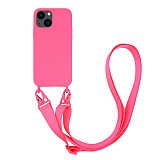 VIVANCO NECKLACE COVER IPHONE 13 pink backcover