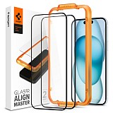 SPIGEN ALM FULL FACE TEMPERED GLASS IPHONE 15 black (2pcs)