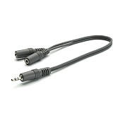 VIVANCO AUDIO CONNECTION CABLE Y 3.5mm PLUG to 2x 3.5mm JACK SOCKET 0.2m