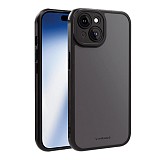 VIVANCO FROSTED COVER CAMERA PROTECTION IPHONE 15 semi transparent/black backcover