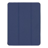 APPLE iPad Air 4 2020 10.9" - Triple Folding Leather Case with TPU Pen Slot Dark Blue