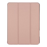 APPLE iPad Air 4 2020 10.9" - Triple Folding Leather Case with TPU Pen Slot Rose Gold