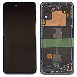 SAMSUNG A908B Galaxy A90 5G - LCD - Complete front + Touch Black Original Service Pack