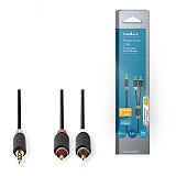 Καλώδιο 2x RCA αρσ. - 3,5mm Stereo αρσ, 2m NEDIS CABW22200AT20