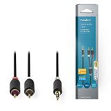 Καλώδιο 2x RCA αρσ. - 3,5mm Stereo αρσ, 1m NEDIS CABW22200AT10