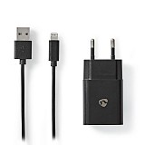 Universal  USB 2.4 A,    Lightning 8-Pin,    NEDIS WCHAL242ABK