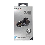 SENSO FAST CAR CHARGER 2.4A 2 PORTS black