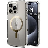 SPIGEN ULTRA HYBRID MAG COMBATIBLE WITH MAGSAFE IPHONE 15 PRO gold backcover