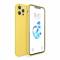 Bodycell Square Liquid Silicon Case iPhone 12 Pro Max Yellow