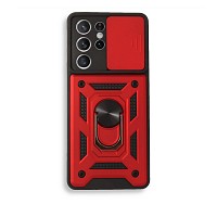 Bodycell Armor Slide Cover Case Samsung S21 Ultra Red