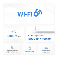 MERCUSYS Mesh Wi-Fi 6 System Halo H80X, 3Gbps Dual Band, 2, Ver. 1.0 HALO-H80X-2PACK